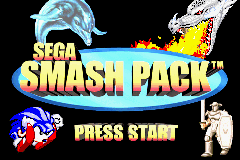 Sega Smash Pack title screen for GameBoy Advance